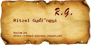 Ritzel Gyöngyi névjegykártya